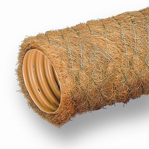 Дренажная труба ПВХ гофрированная Wavin с фильтром из кокосового волокна Ø126 мм